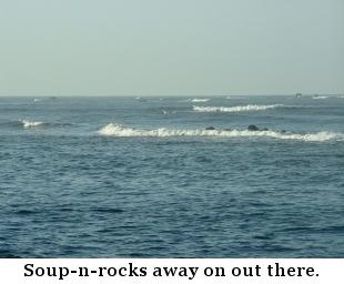 Soup and rocks, off to the horizon.